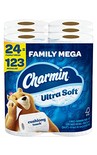 Charmin Ultra Soft Toilet Paper - 24 Family Mega Rolls