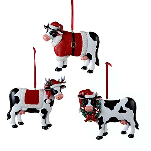 Charming Cow Ornament Set for Christmas