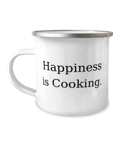 Cheap Cooking Gifts, Happiness is Cooking, Birthday 12oz Camper Mug For Cooking, Cooking gifts for men, Cooking gifts for women, Unique cooking gadgets, Cool cooking gifts, Funky cooking gifts,