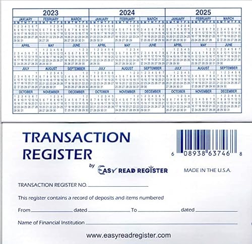 Checkbook Ledger Transaction Registers
