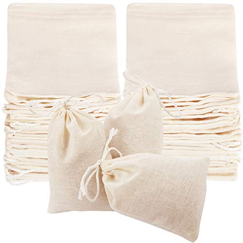Cheesecloth Bags for Straining and Brewing, 50 Pieces