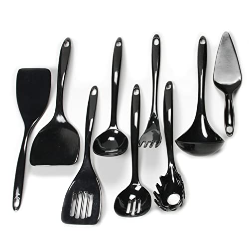 Chef Craft Basic Melamine Kitchen Tool and Utensil, 9 Piece Set, Black