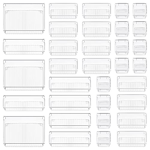CHEFSTORY 33 PCS Clear Drawer Organizers Set
