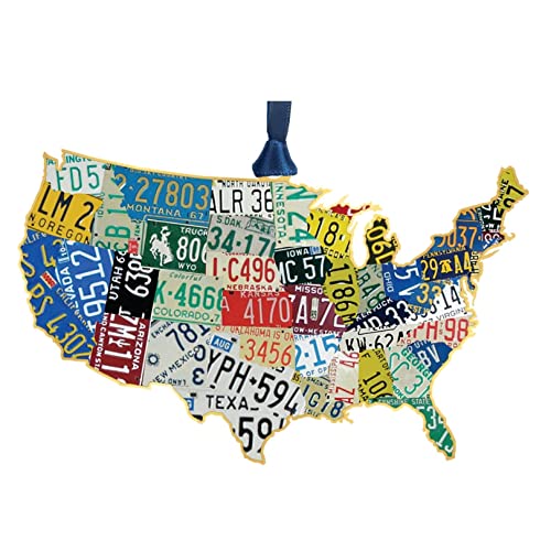 ChemArt USA License Plate Map Ornament