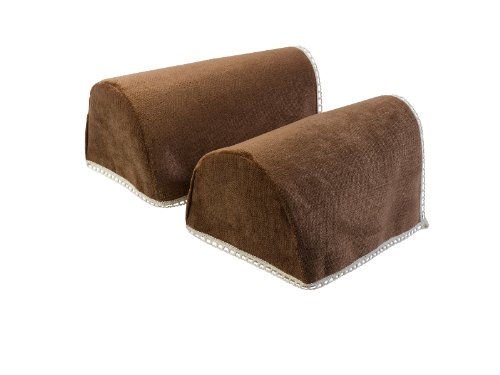 Chenille Arm Caps Sofa Furniture Cover (Brown)