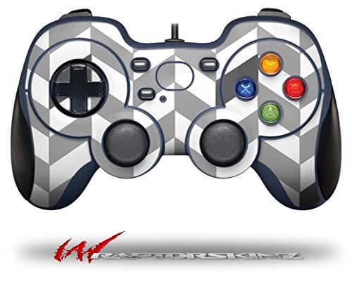 Chevrons Gray And Charcoal - Decal Style Skin fits Logitech F310 Gamepad Controller