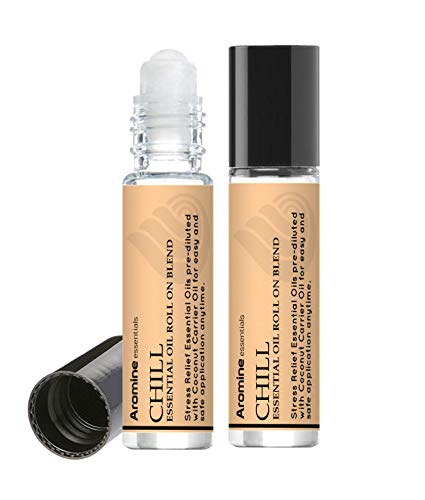 Chill (Stress Reducer and Relaxation) Essential Oil Roll On, Pre-Diluted 10ml (1/3 fl oz) 2 Pack