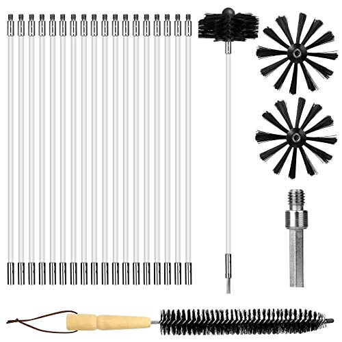 Chimney Cleaning Kit with 18 Nylon Rods