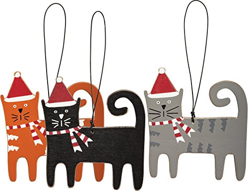 Christmas Cat Ornaments Set of 3