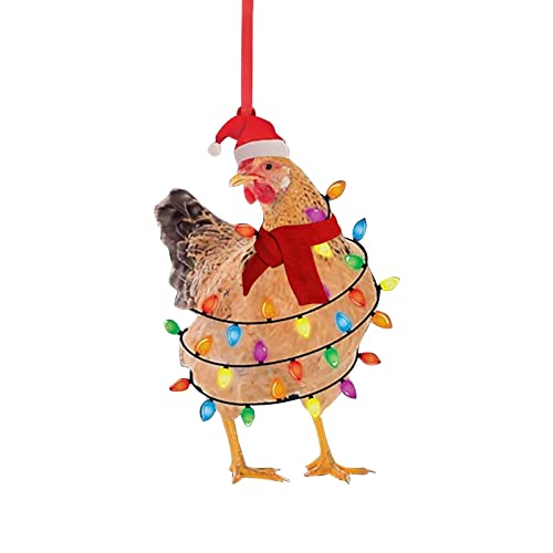 Christmas Decorations Christmas Tree Ornaments 2022 Chicken Christmas Rooster Hens with Scsrf Christmas Tree Decoration Hanging Ornament Thanksgiving Day Christmas Decorations for Tree,Car Pendant