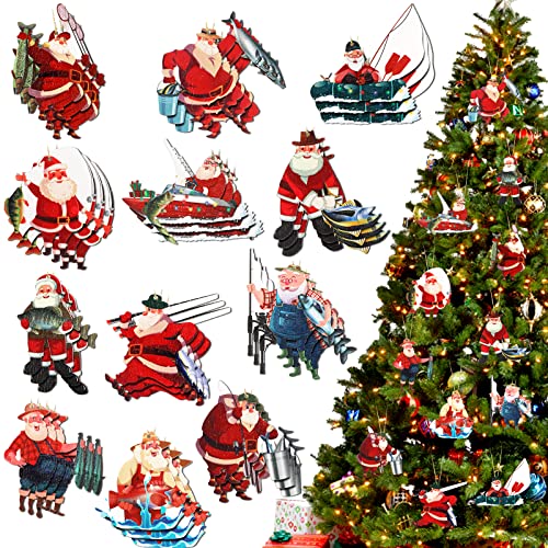 Christmas Fishing Santa Claus Ornaments