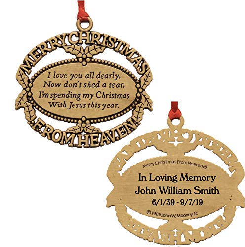 Christmas Heaven Gold Ornament with Poem