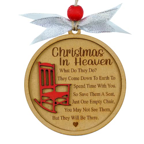 Christmas in Heaven with Chair Ornaments, Memorial Christmas Ornaments, Christmas Memorial Keepsake, Chritsmas Gift for Grandma Grandpa Mom Dad