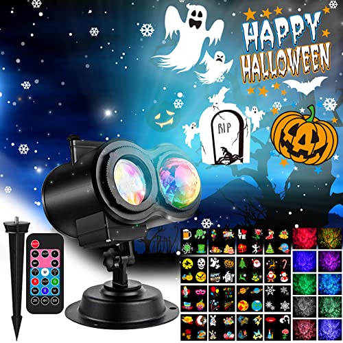 Christmas Projector Lights Outdoor, LED Holiday Projector Night Lights Waterproof with Remote Control & Timer for Christmas, Halloween, Party, Yard Garden Decorations