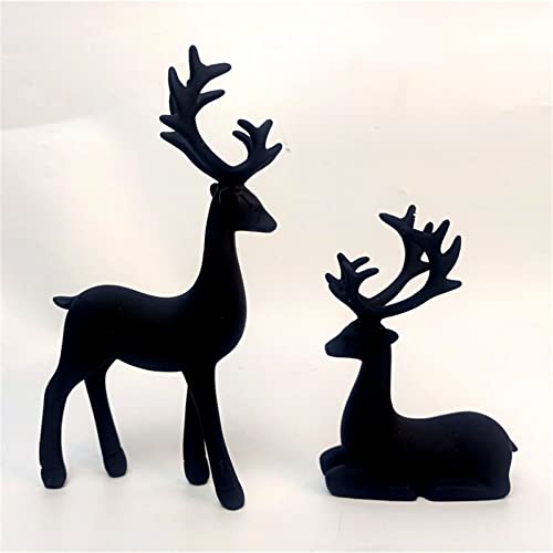 Christmas Reindeer Figurines Deer Statues Elk Sculpture Ornaments