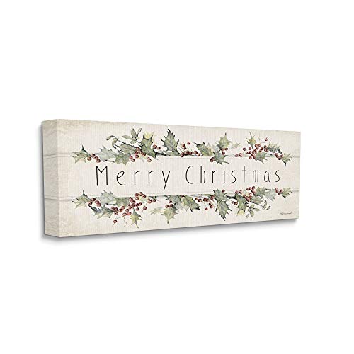 Christmas Sentiments Winter Holly Florals Canvas Wall Art