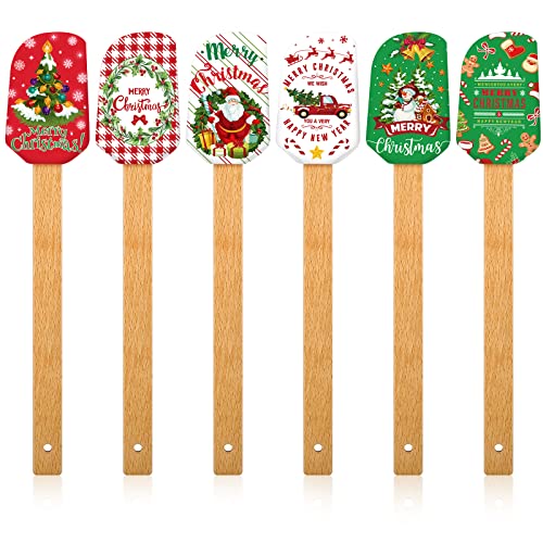 Christmas Silicone Spatula with Wooden Handle