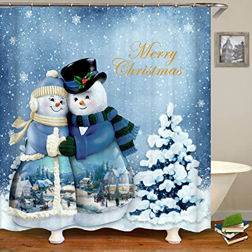 Christmas Snowman Shower Curtain