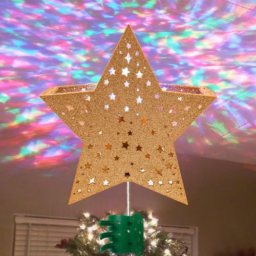 Christmas Star Tree Topper with RGB Projector