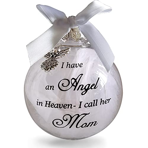 Christmas Tree Ball Feather Memorial Ornament - Mom