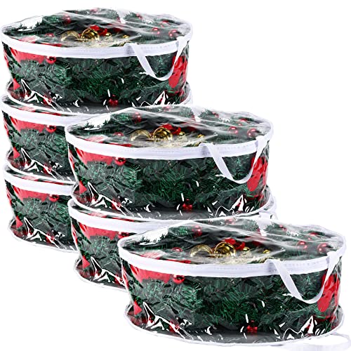 Christmas Wreath Storage Container with Dual Zippers and Handles
