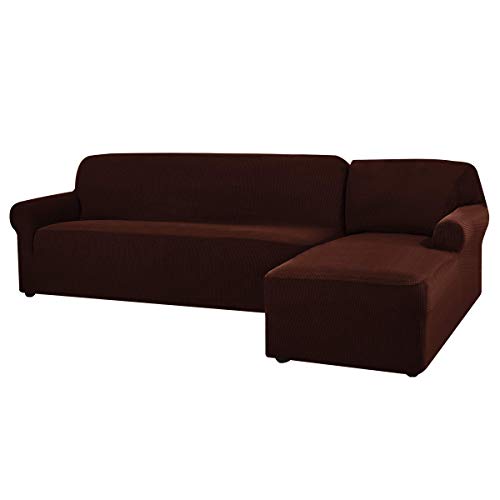 CHUN YI Stretch Sectional Couch Covers Soft L Shaped Sofa Slipcovers