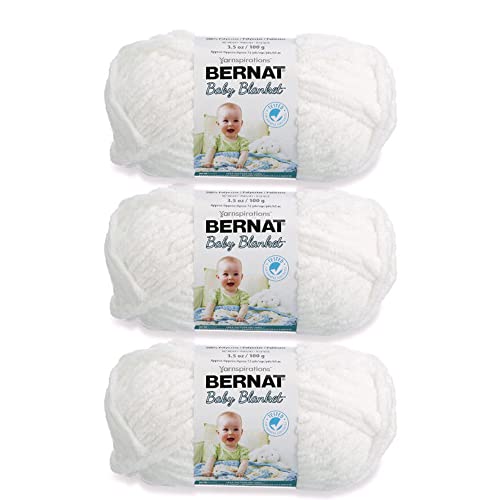 Chunky Chenille Yarn - Bernat Baby Blanket White Yarn