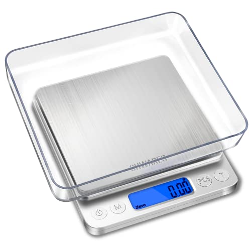 CHWARES Rechargeable Kitchen Scale with Trays 3000g/0.1g