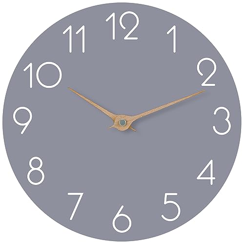 cicininc Wall Clock - Modern Silent Gray Clock