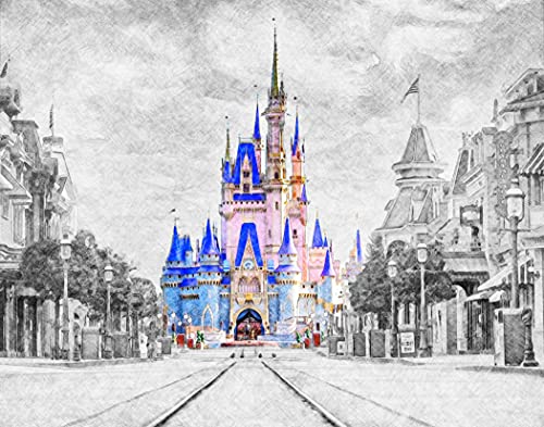 Cinderella Castle Sketch Art Print