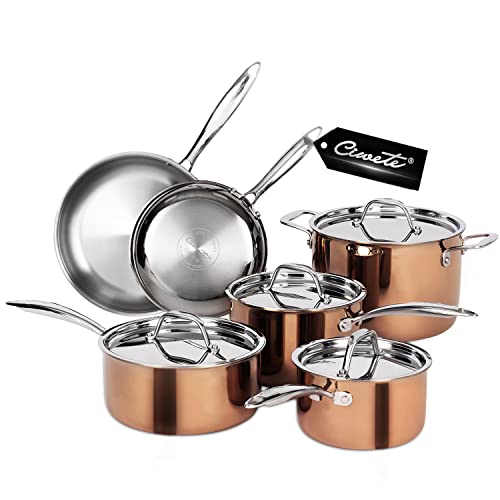 Ciwete Stainless Steel Pot and Pan Set (10 Piece)