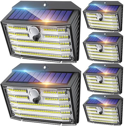 CLAONER Solar Lights Outdoor [6 Pack/126 LED]