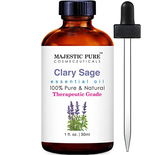 Clary Sage Essential Oil, Pure & Natural, for Aromatherapy, Massage & Skincare
