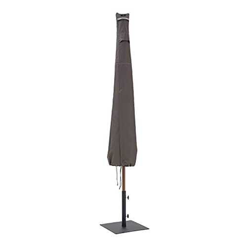 Classic Accessories Ravenna Water-Resistant 11 Foot Patio Umbrella Cover, Patio Furniture Covers, Dark Taupe