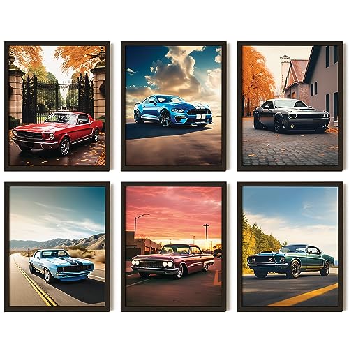 Classic Muscle Car Posters for Boys Room