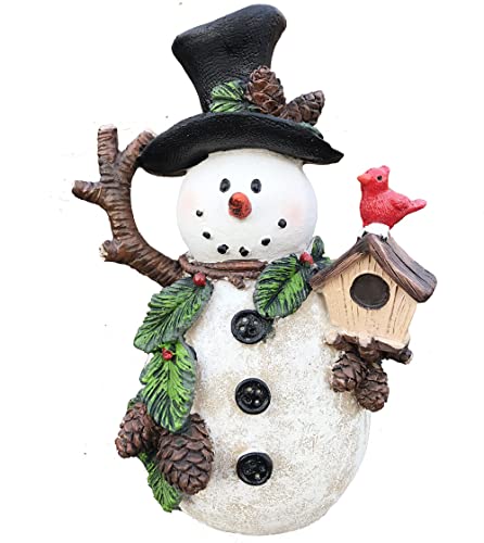 Classic Snowman Figurine with Cardinal - Festive Holiday Decor