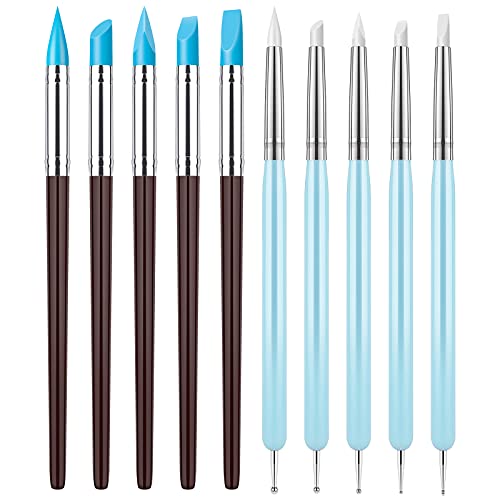Clatoon 10Pcs Silicone Clay Sculpting Tool