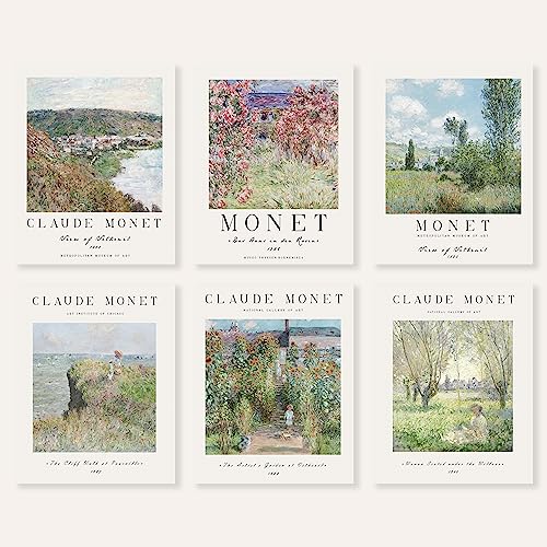Claude Monet Print Set of 6 Posters