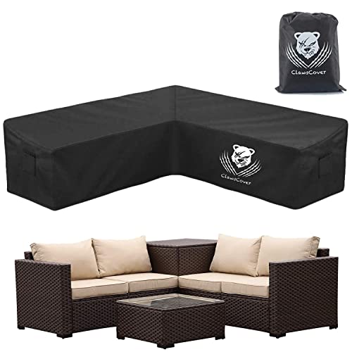 ClawsCover Waterproof Outdoor Patio V-Shaped Sectional Sofa Covers Furniture Set Cover