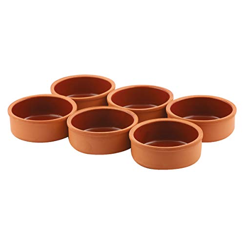 Clay Cooking Pots - Rustic Terra Cotta Pan - Vintage Cooking Pot ( 6 Pack)