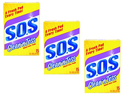 Clean 'n Toss S.O.S Pads; 15 Count (3-Pack)
