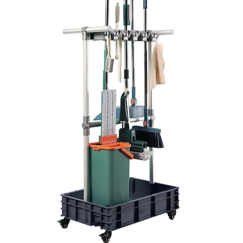 Cleaning Supplies Organizer Janitor carts on Wheels