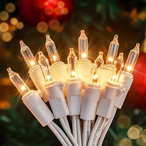 Clear Christmas Lights with White Wire