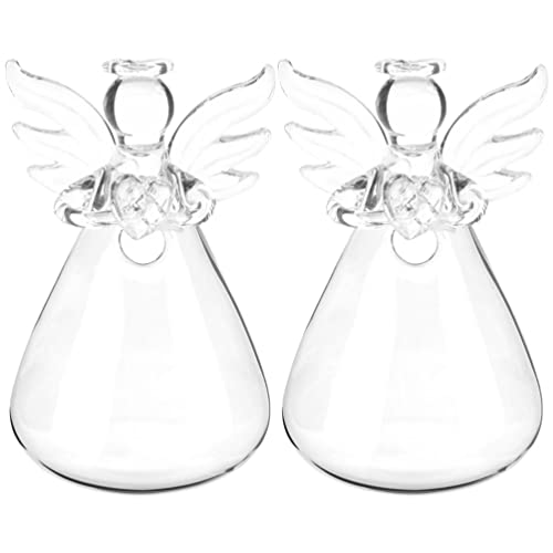 Clear Glass Angel Vases - Decorative Flower Plant Containers