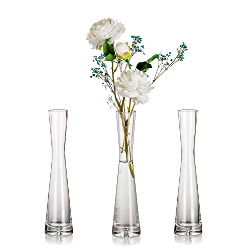 Clear Glass Bud Flower Vase Set