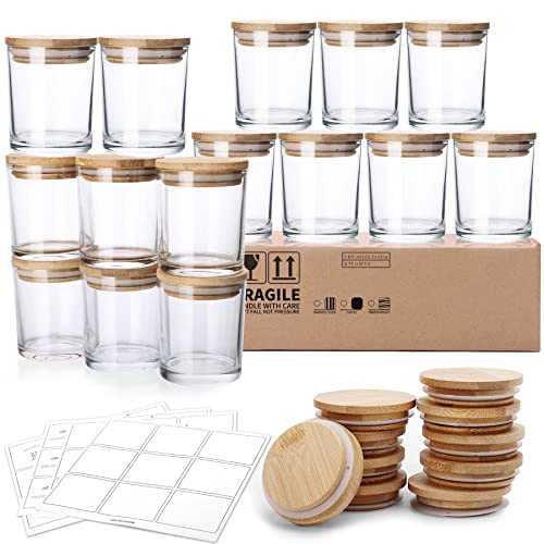 Clear Glass Candle Jars with Bamboo Lids