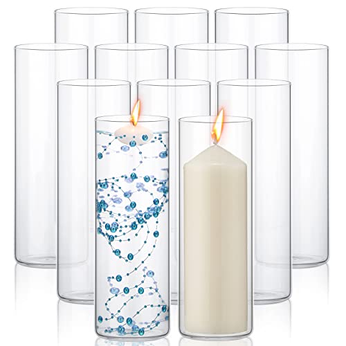 Clear Glass Cylinder Vases - 12 Pack