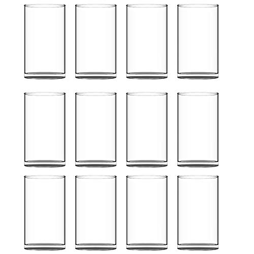 Clear Glass Cylinder Vases - Set of 12