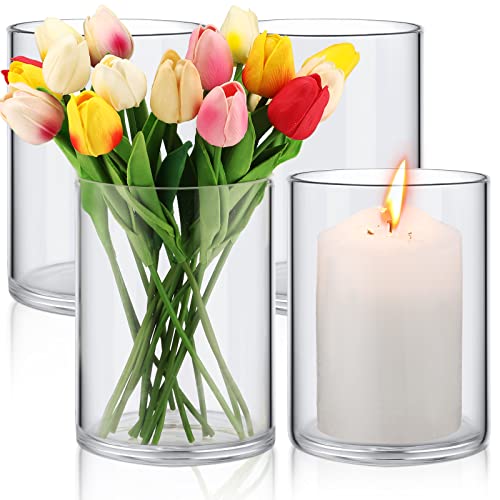 Clear Glass Cylinder Vases Set - Versatile and Elegant Decor