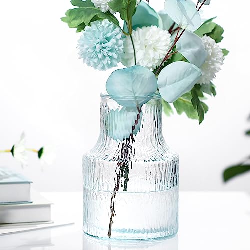 Clear Glass Vase, Embossed Glass Vase